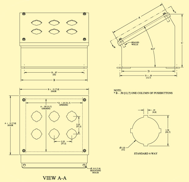 SCE_PBA Series Dimension Diagrams