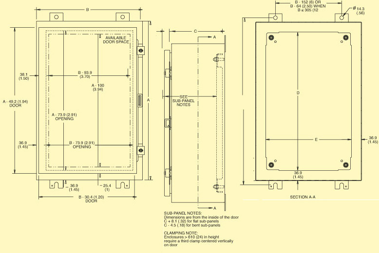 SCE_Wall-1door Enclosure Diagram